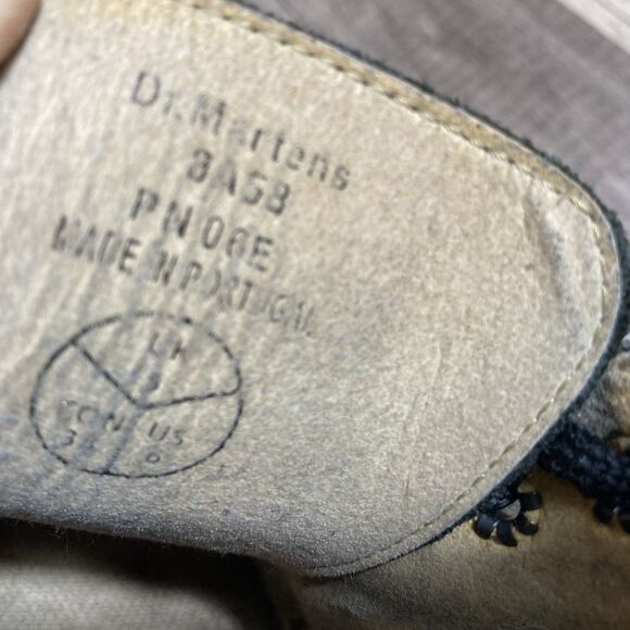 Vintage Dr Martens 6 Smooth Black Leather Oxford Shoes Grunge Rare Portugal Made - Picture 10 of 11